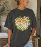 Orange Cat Wildflower T-Shirt