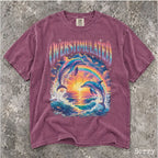 Overstimulated Dolphin Comfort Colors T-Shirt - Berry / S - T-Shirt