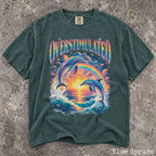Overstimulated Dolphin Comfort Colors T-Shirt - Blue Spruce / S - T-Shirt