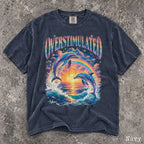 Overstimulated Dolphin Comfort Colors T-Shirt - Navy / S - T-Shirt