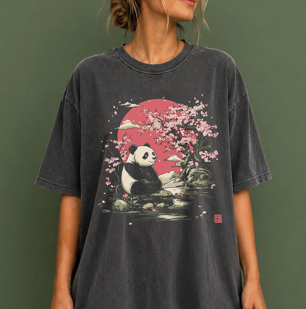 Panda Cherry Blossom T-shirt