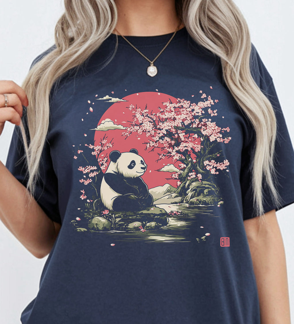 Panda Cherry Blossom T-shirt