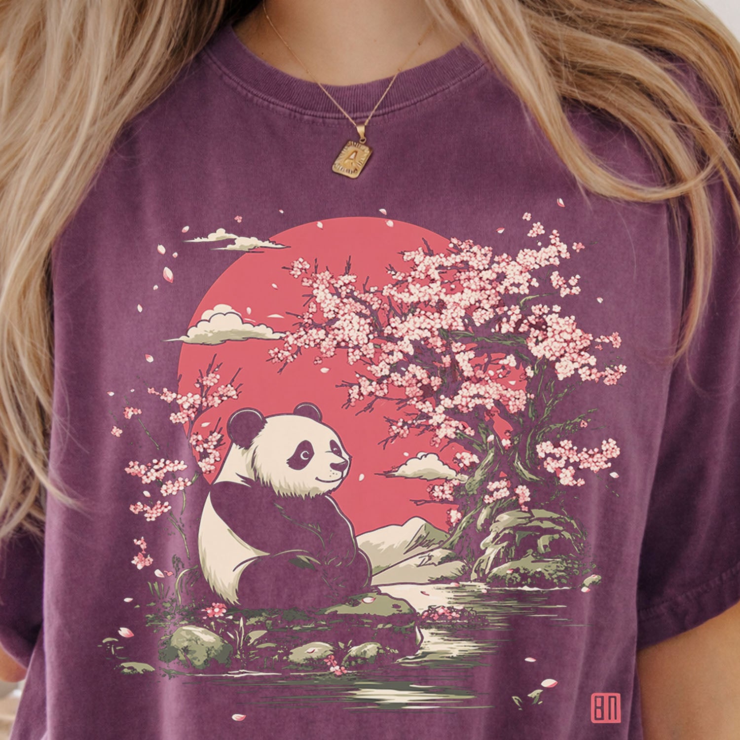 Panda Cherry Blossom T-shirt