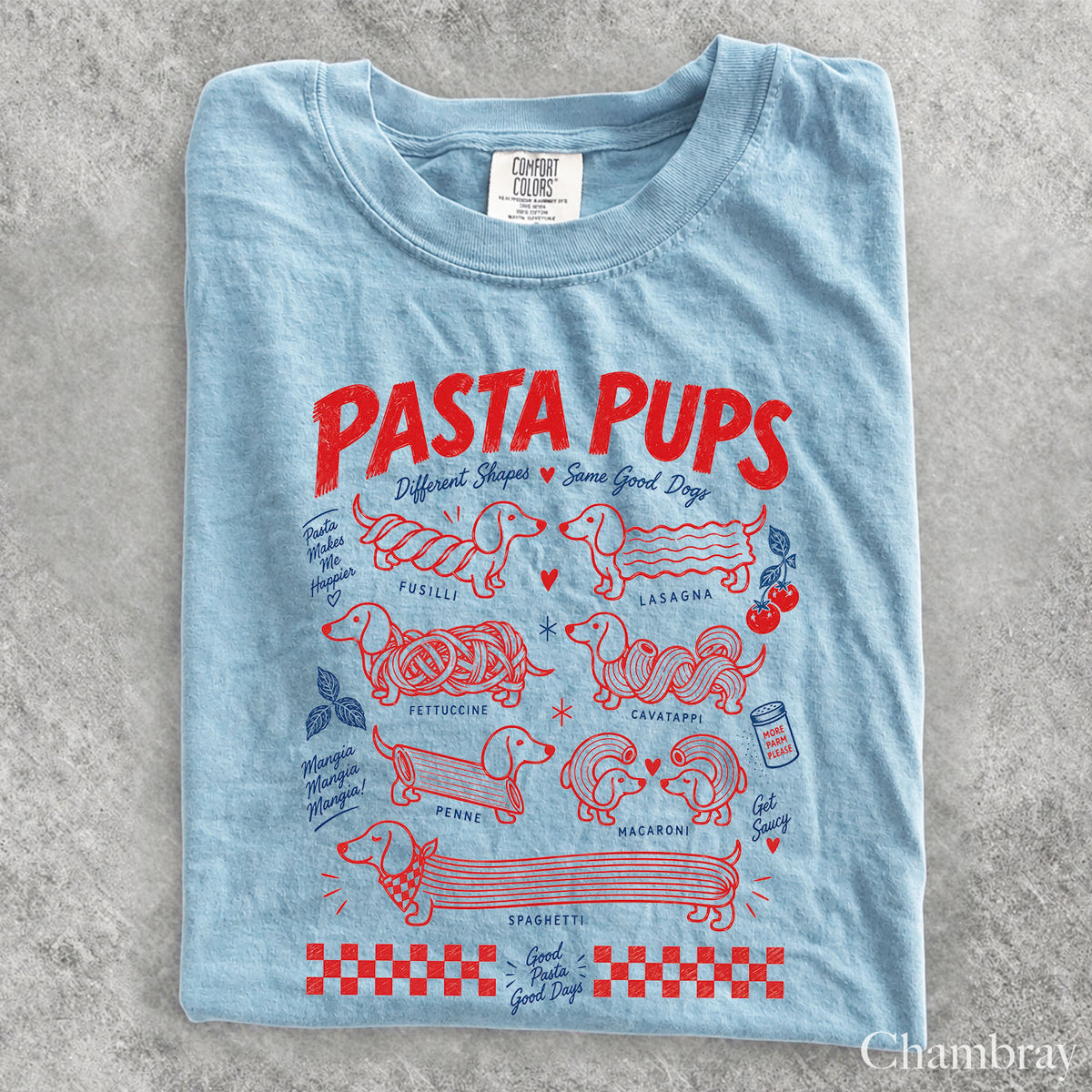Dachshund Pasta Pups Comfort Colors T-Shirt
