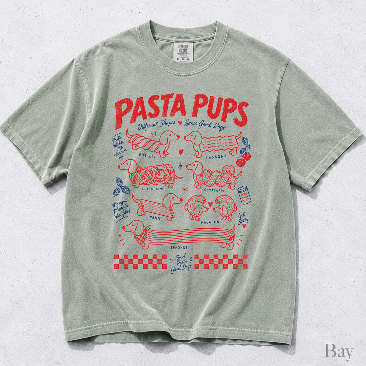 Dachshund Pasta Pups Comfort Colors T-Shirt