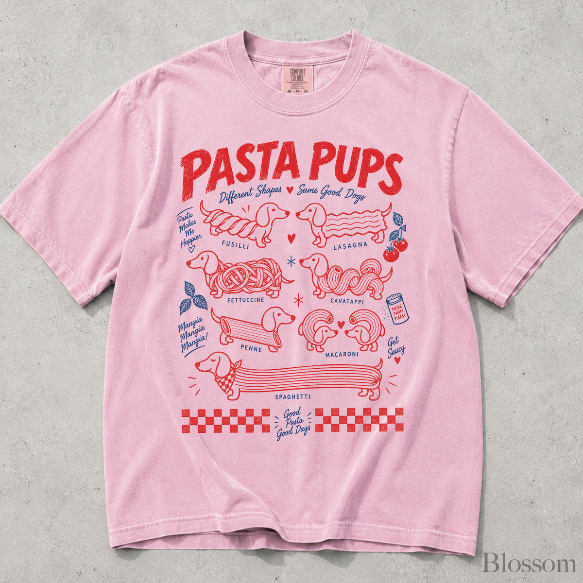 Dachshund Pasta Pups Comfort Colors T-Shirt