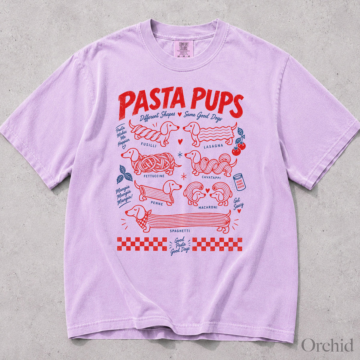 Dachshund Pasta Pups Comfort Colors T-Shirt