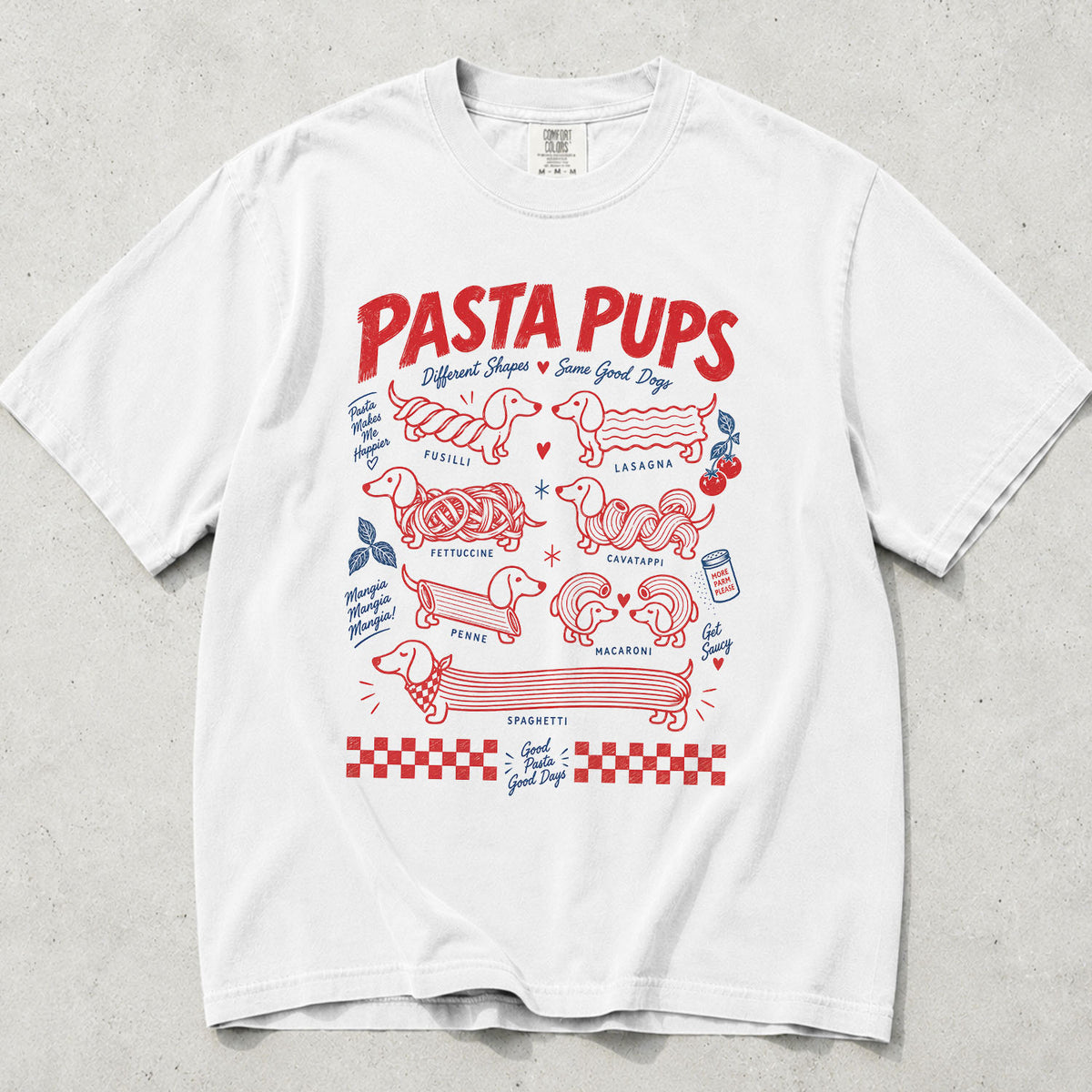 Dachshund Pasta Pups Comfort Colors T-Shirt