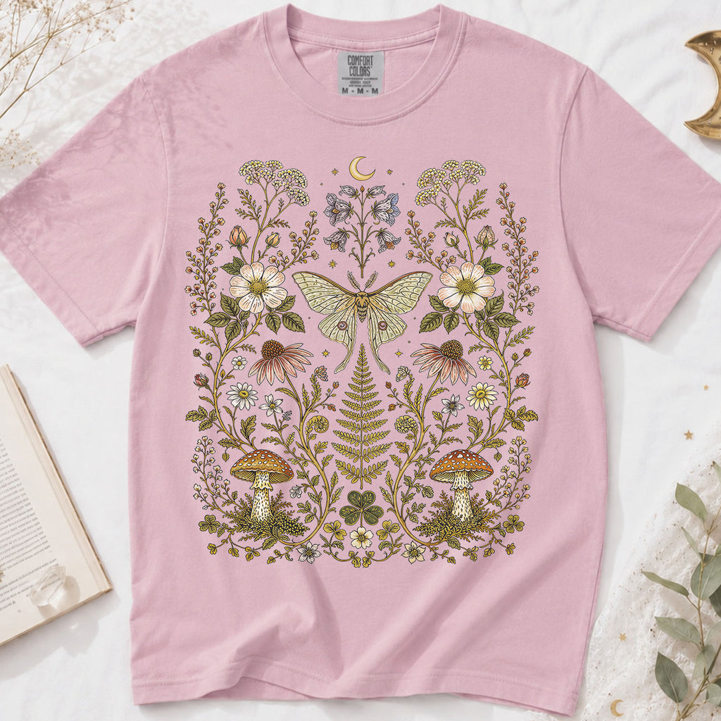 Whimsical Moth Wildflower T-Shirt