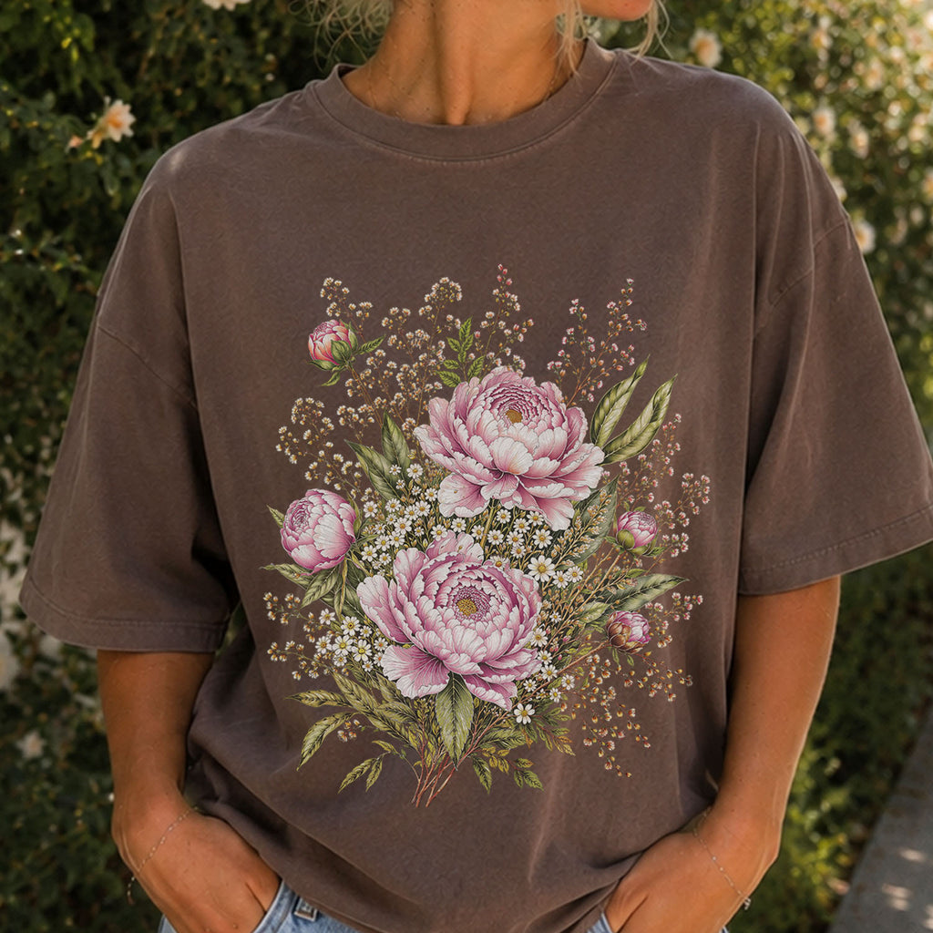 Pink Peony Floral T-Shirt