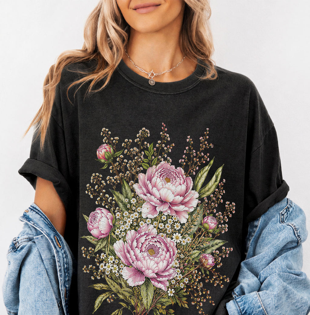Pink Peony Floral T-Shirt