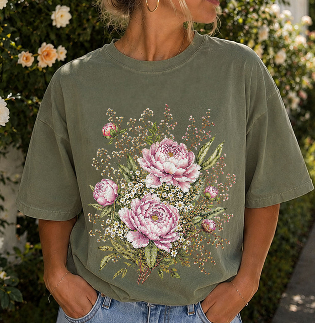 Pink Peony Floral T-Shirt