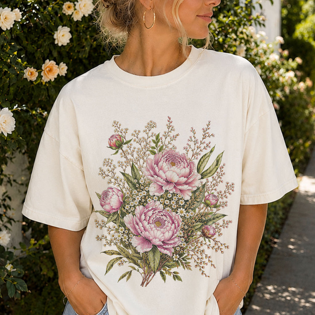 Pink Peony Floral T-Shirt