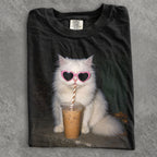 Boujee Iced Coffee Cat Comfort Colors T-Shirt