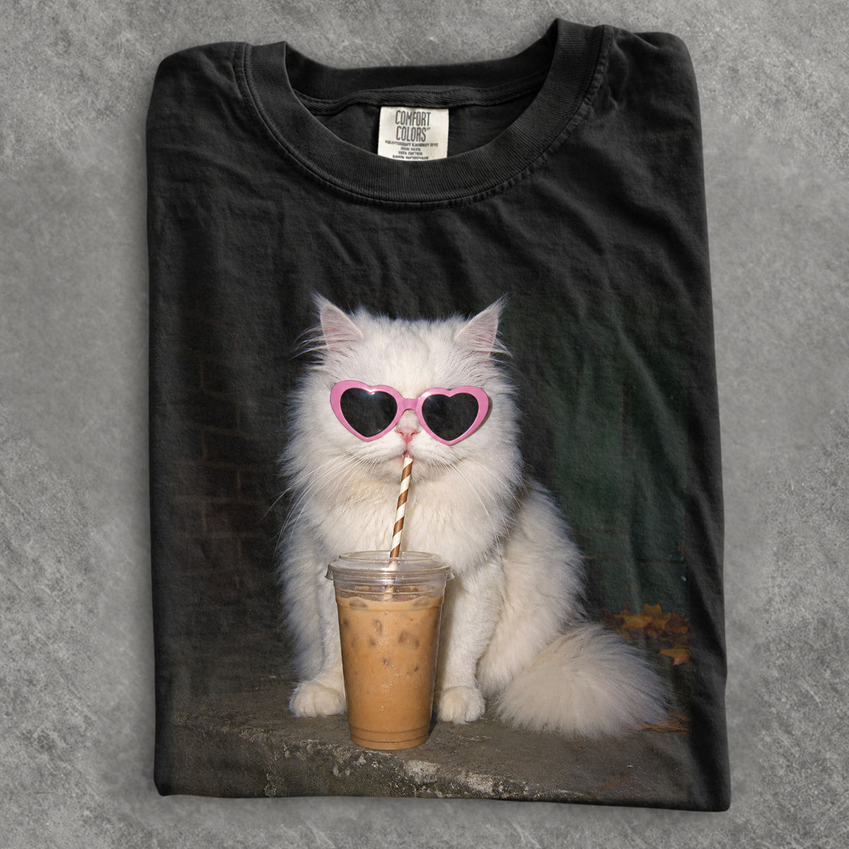 Boujee Iced Coffee Cat Comfort Colors T-Shirt