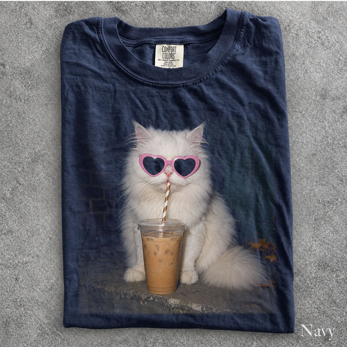 Boujee Iced Coffee Cat Comfort Colors T-Shirt