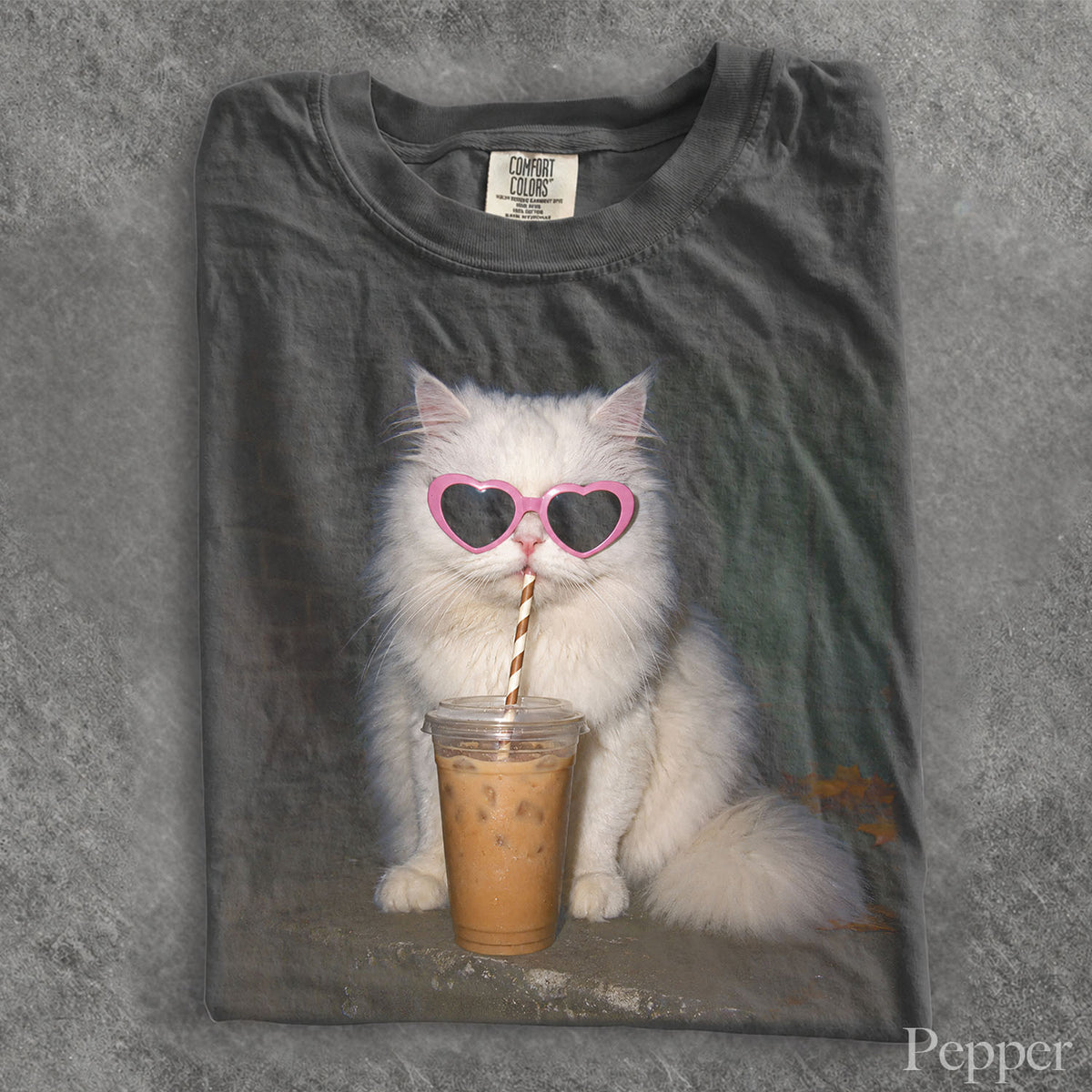 Boujee Iced Coffee Cat Comfort Colors T-Shirt