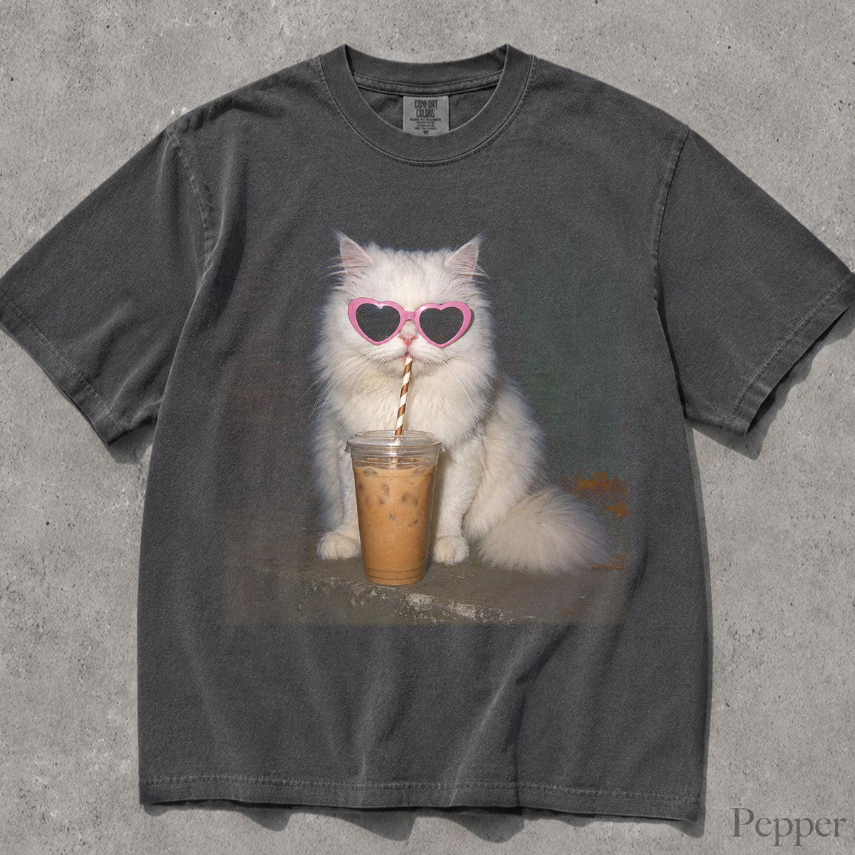 Boujee Iced Coffee Cat Comfort Colors T-Shirt