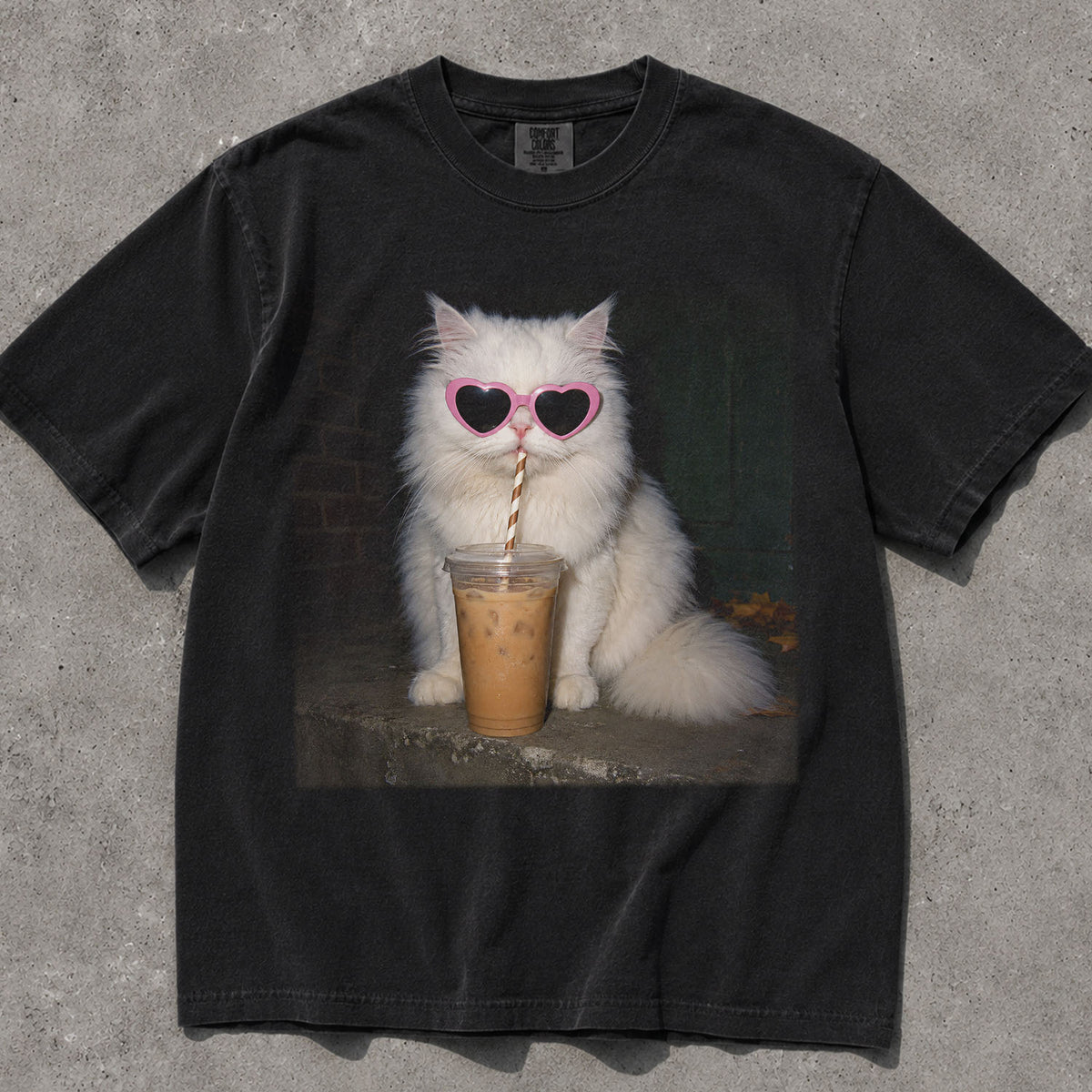 Boujee Iced Coffee Cat Comfort Colors T-Shirt