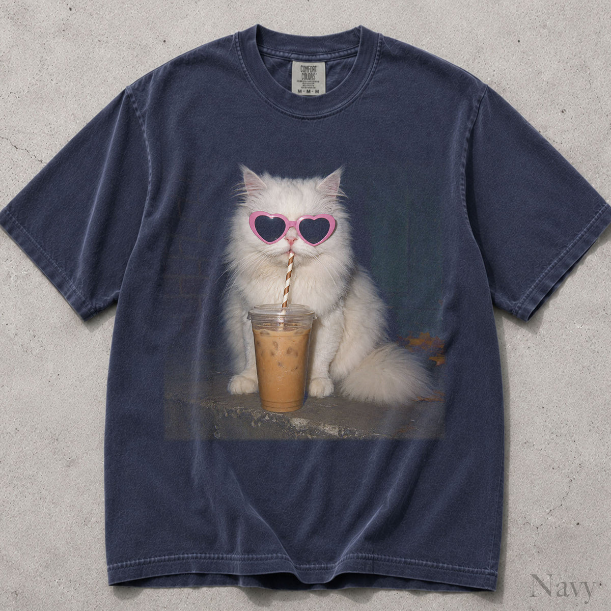 Boujee Iced Coffee Cat Comfort Colors T-Shirt