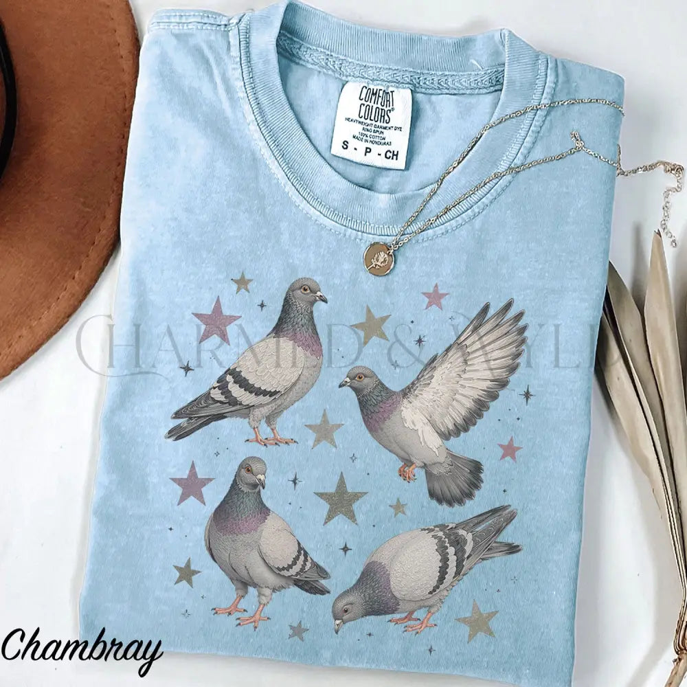 Pigeon Comfort Colors T-Shirt - Chambray / S - T-Shirt