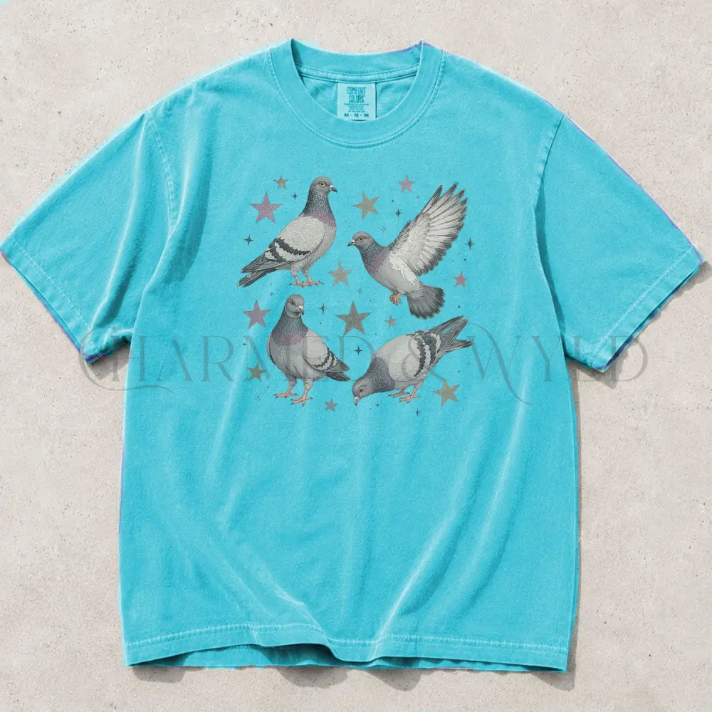 Pigeon Comfort Colors T-Shirt - Lagoon Blue / S - T-Shirt