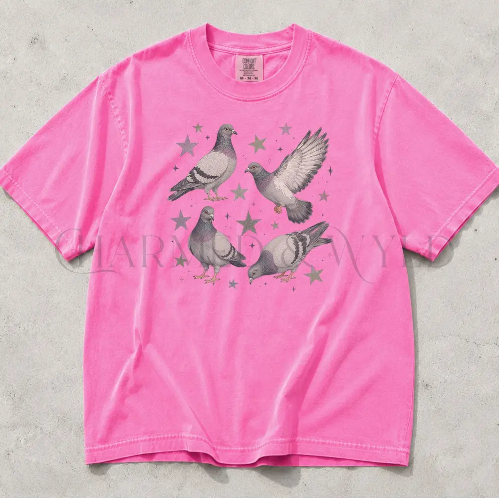 Pigeon Comfort Colors T-Shirt - Neon Pink / S - T-Shirt