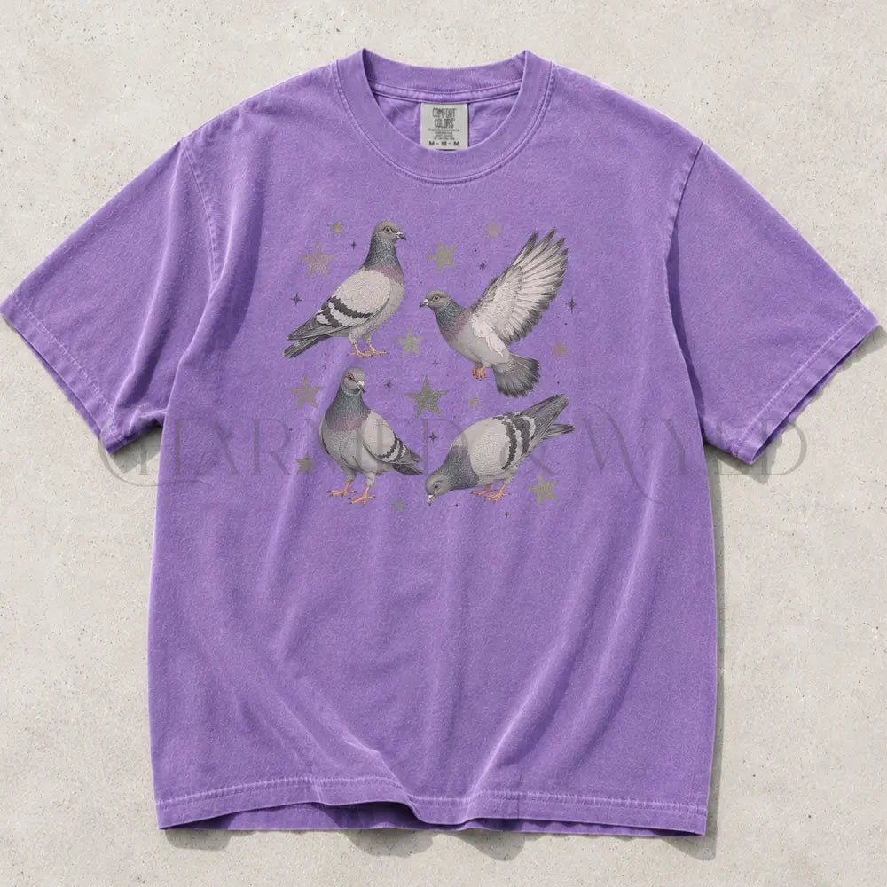 Pigeon Comfort Colors T-Shirt - Violet / S - T-Shirt