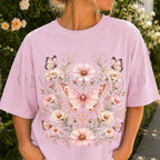 Pink Butterfly Graphic T-Shirt - Blossom / M - T-Shirt