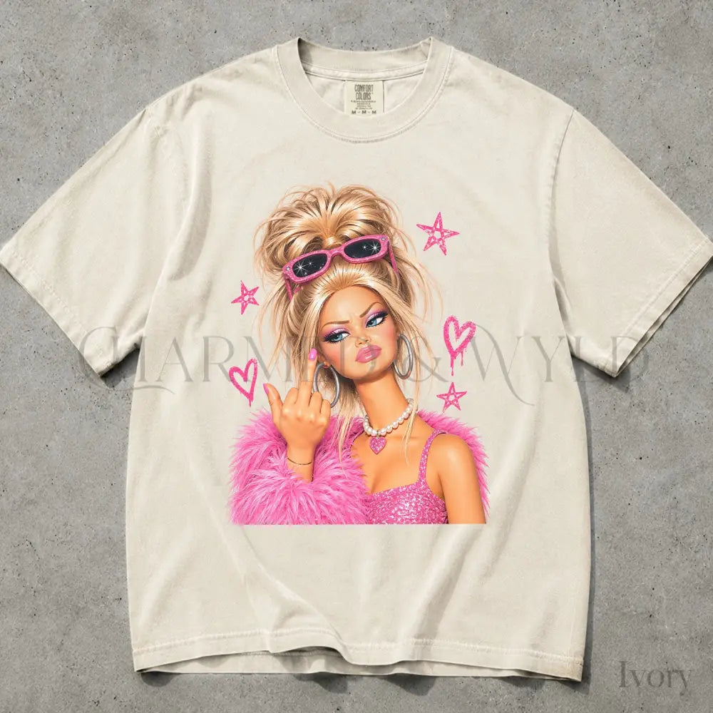 Pink Sassy Doll Comfort Colors T-Shirt - Ivory / S - T-Shirt