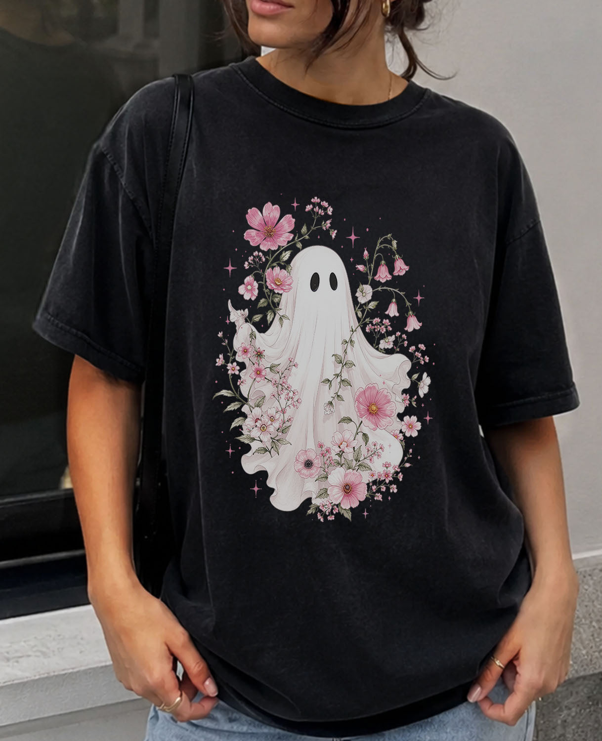 Haunted Pink Flower Garden T-Shirt