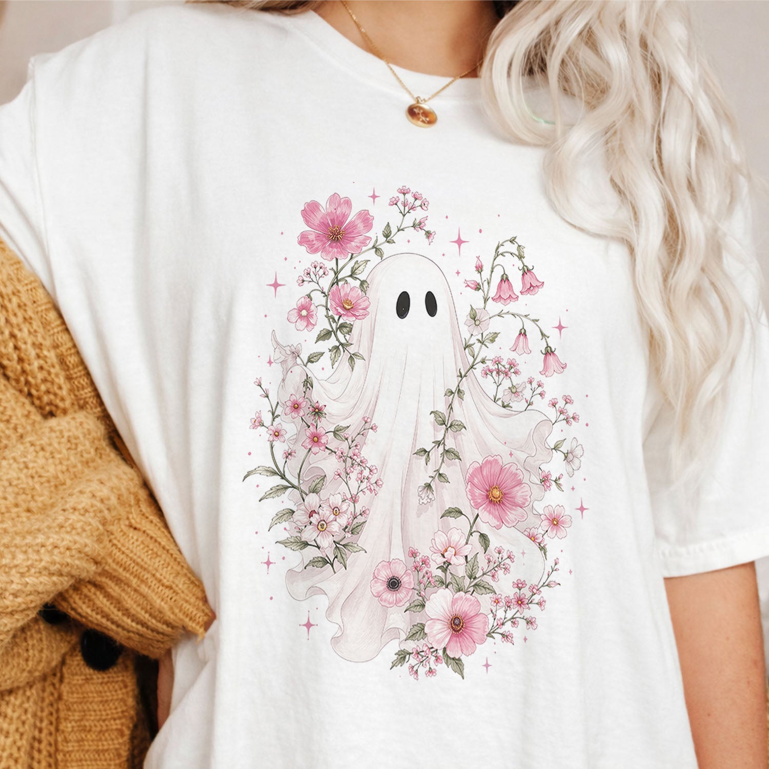 Haunted Pink Flower Garden T-Shirt