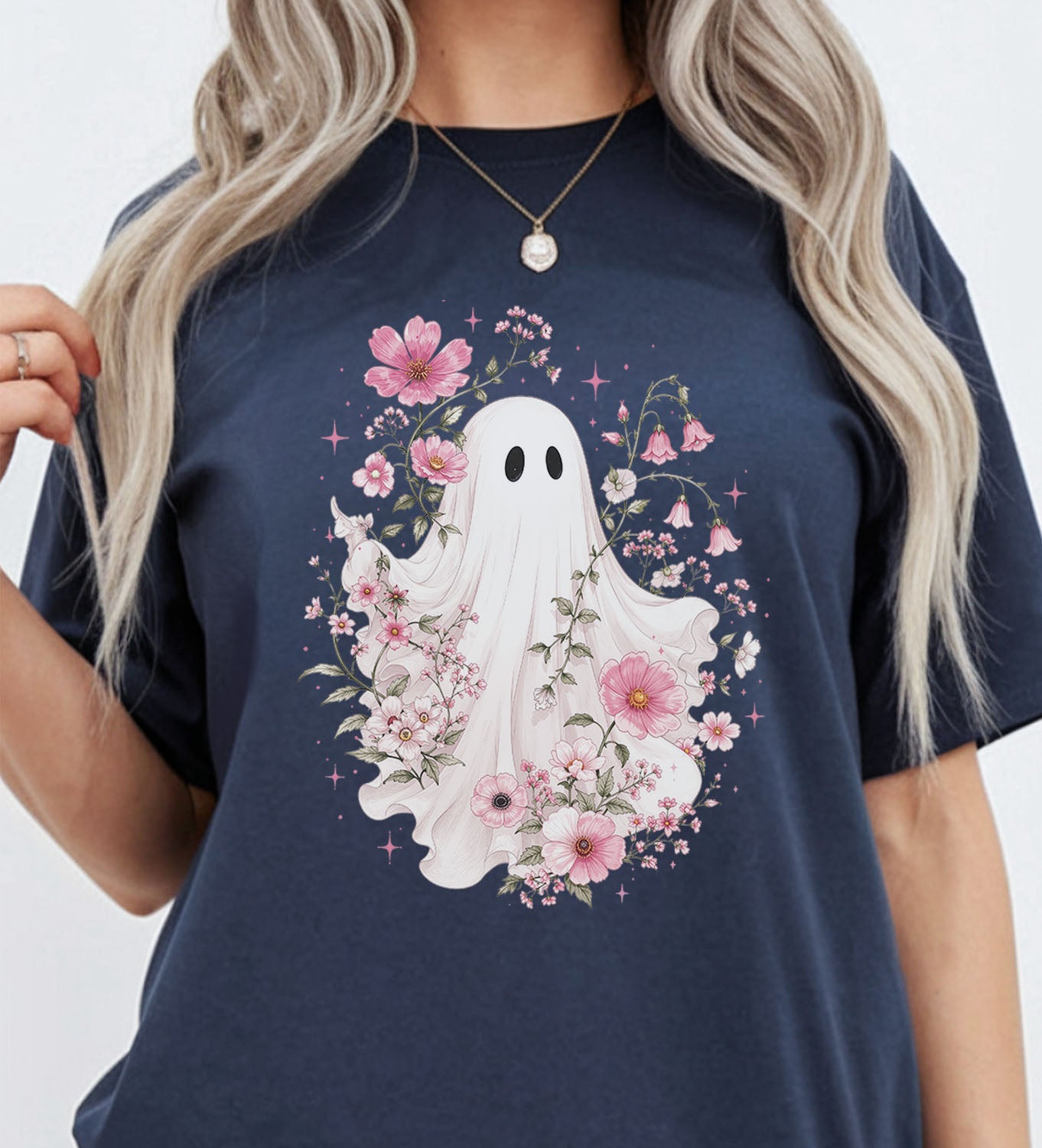 Haunted Pink Flower Garden T-Shirt