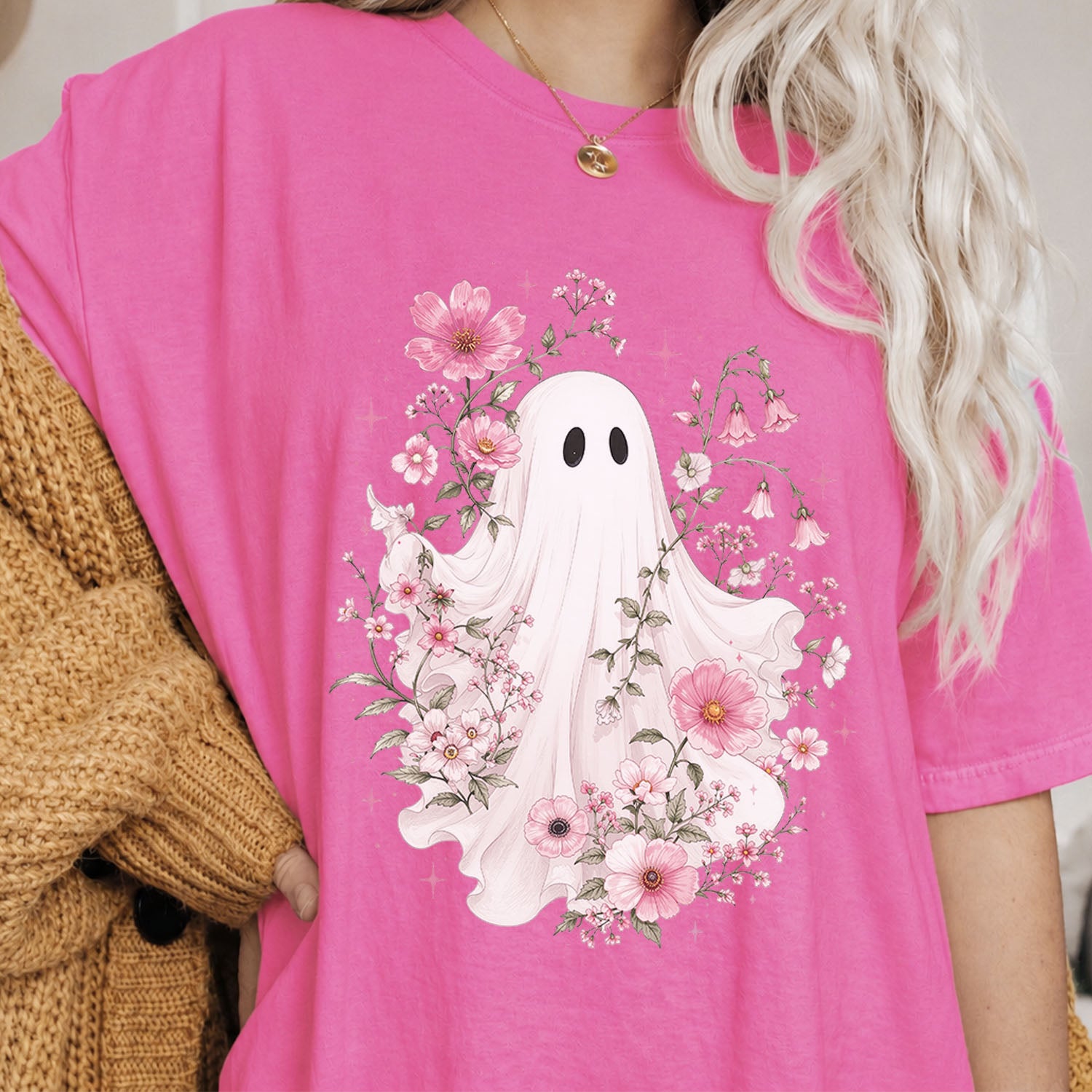 Haunted Pink Flower Garden T-Shirt