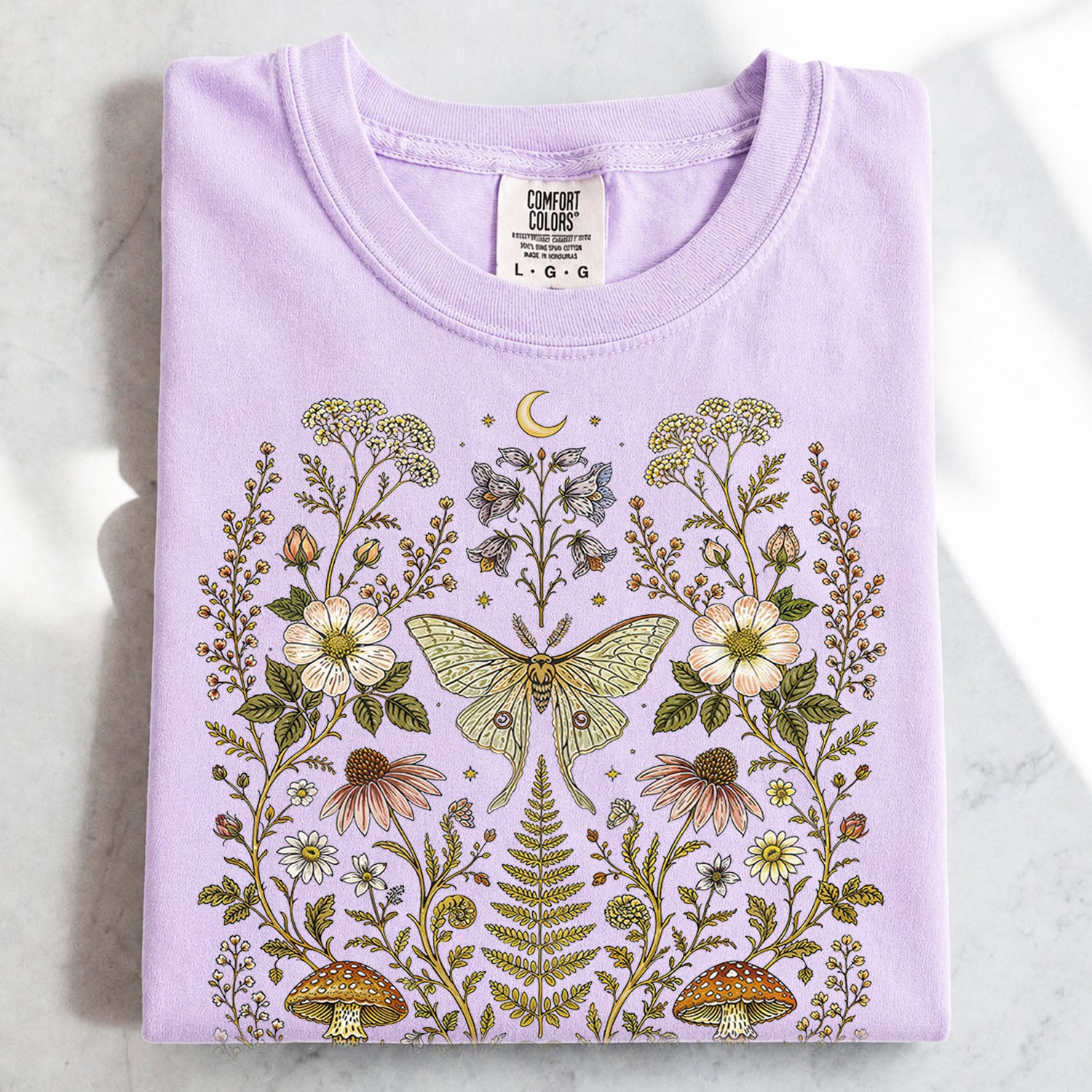 Whimsical Moth Wildflower T-Shirt