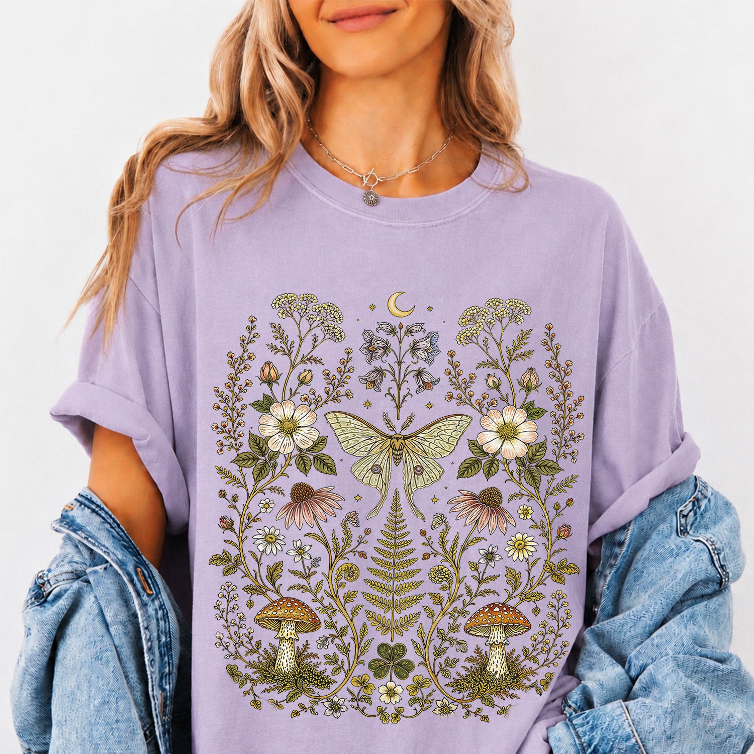 Whimsical Moth Wildflower T-Shirt