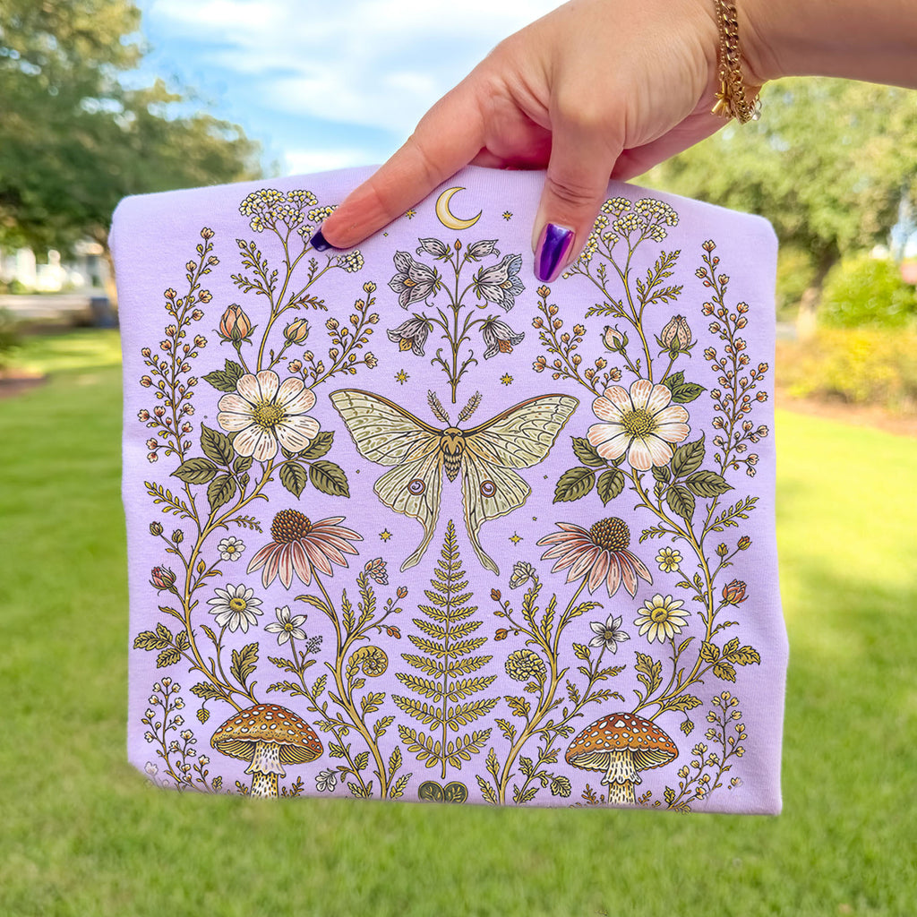 Whimsical Moth Wildflower T-Shirt