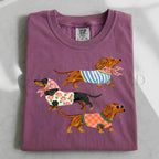Preppy Dachshund Dogs T-Shirt - Berry / S - T-Shirt