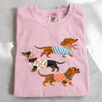 Preppy Dachshund Dogs T-Shirt - Blossom / S - T-Shirt
