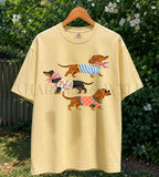 Preppy Dachshund Dogs T-Shirt - Butter / S - T-Shirt