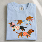 Preppy Dachshund Dogs T-Shirt - Chambray / S - T-Shirt