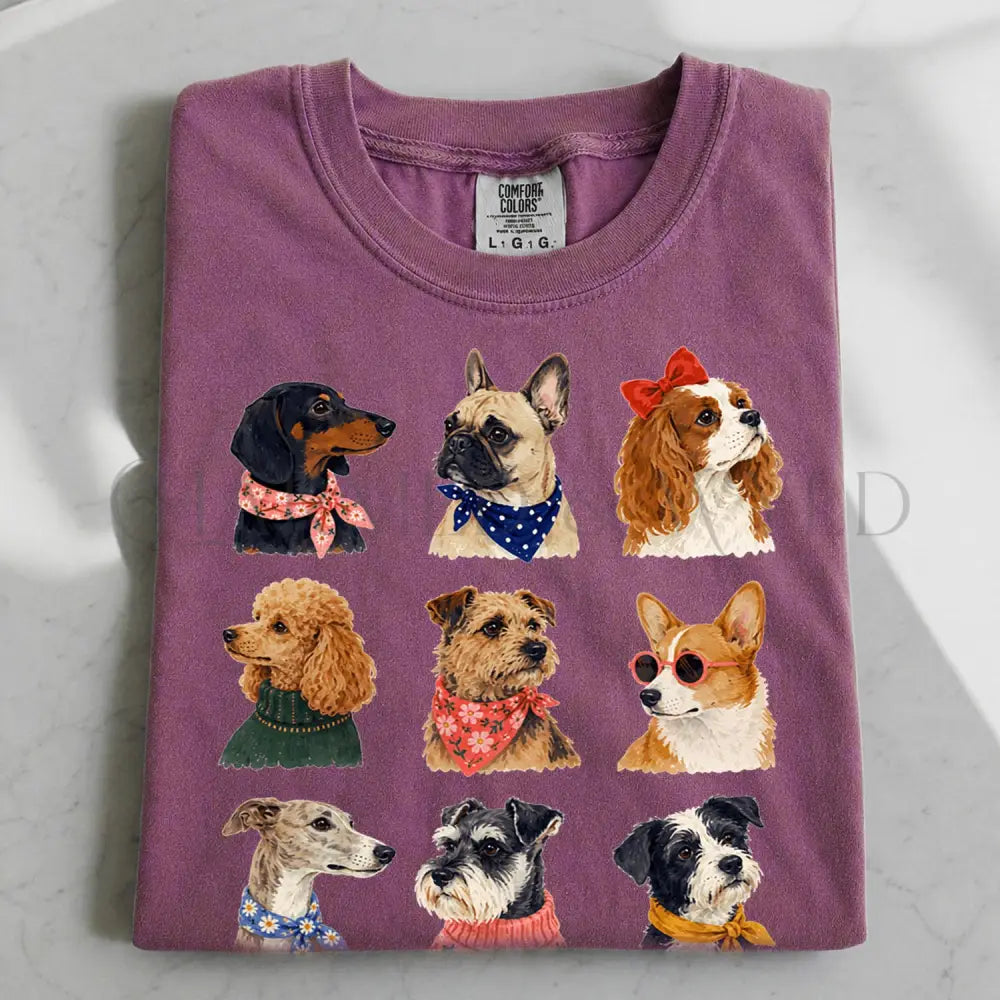 Preppy Dogs T-Shirt - Berry / S - T-Shirt