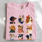 Preppy Dogs T-Shirt - Blossom / S - T-Shirt