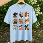 Preppy Dogs T-Shirt - Chambray / S - T-Shirt
