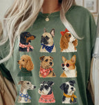 Preppy Dogs T-Shirt - Moss / S - T-Shirt