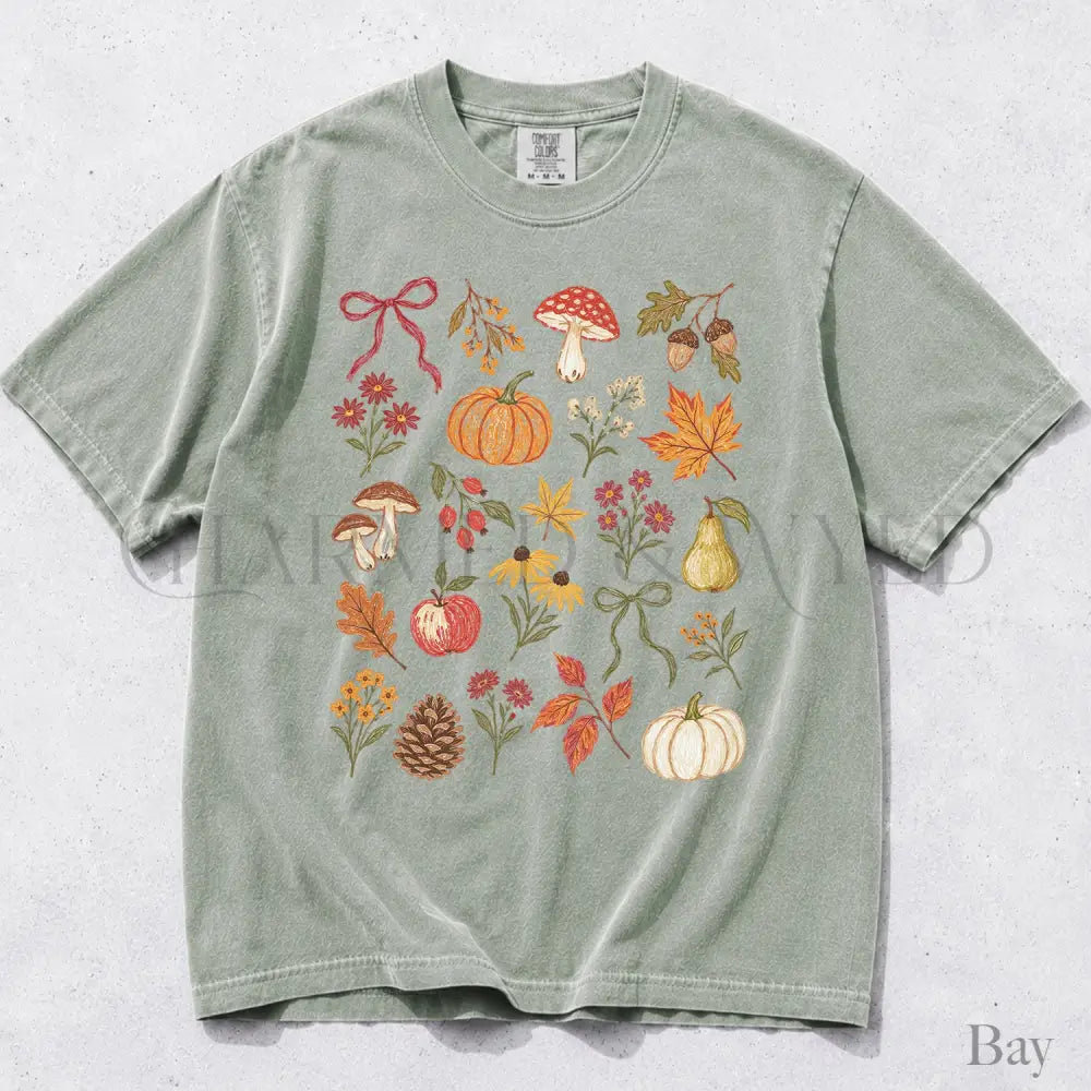 Preppy Fall Comfort Colors Shirt - Bay / S - T-Shirt
