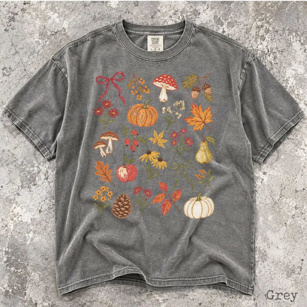 Preppy Fall Comfort Colors Shirt - Grey / S - T-Shirt