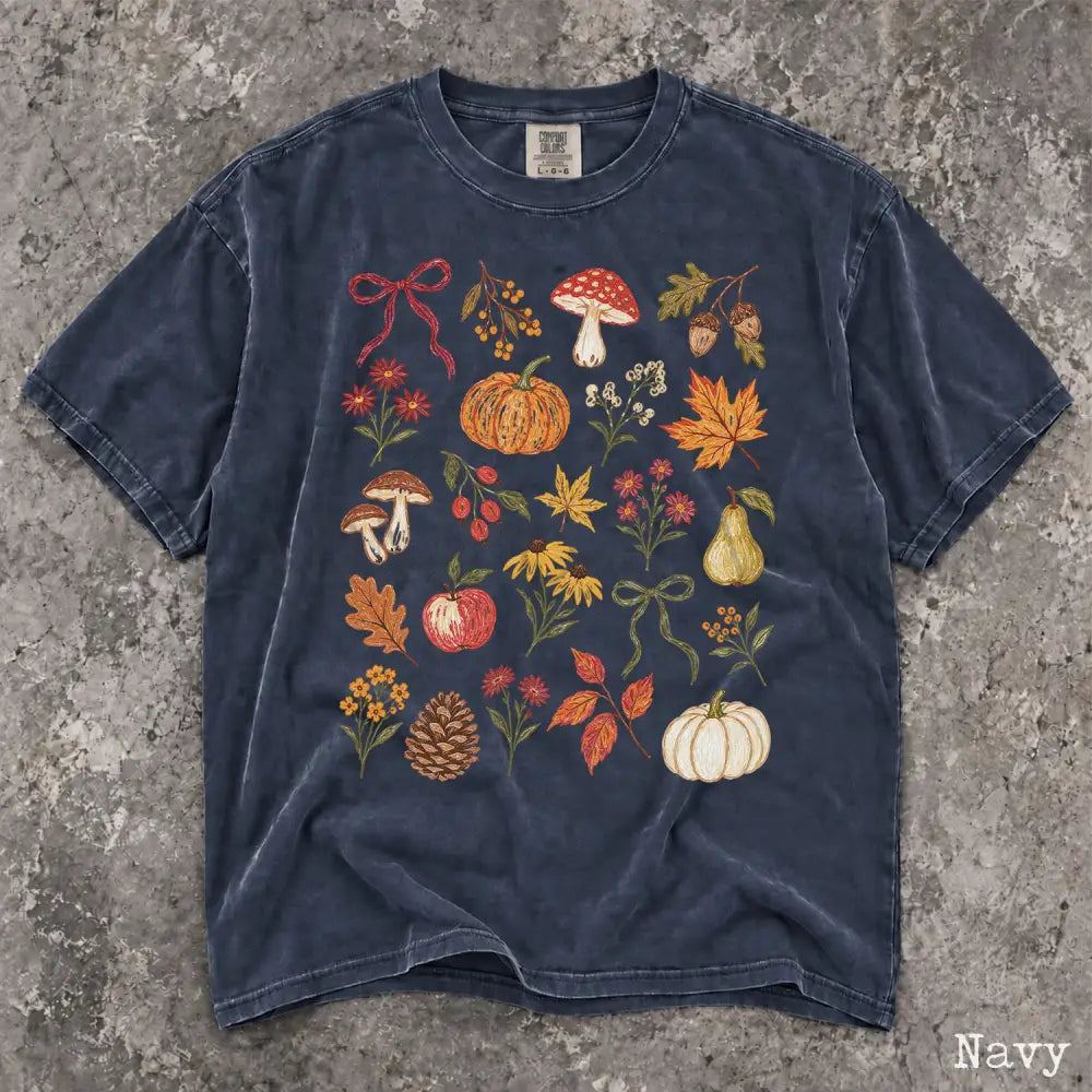 Preppy Fall Comfort Colors Shirt - Navy / S - T-Shirt