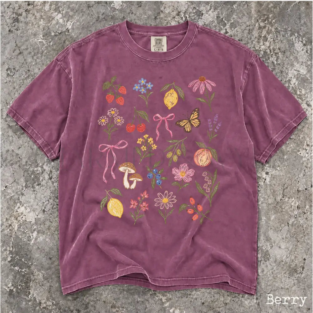 Preppy Fruit Comfort Colors Shirt - Berry / S - T-Shirt