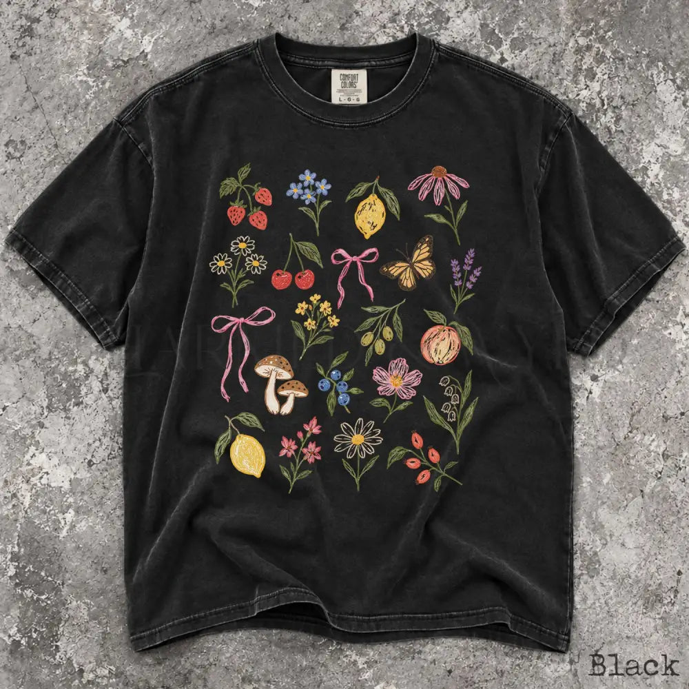 Preppy Fruit Comfort Colors Shirt - Black / S - T-Shirt